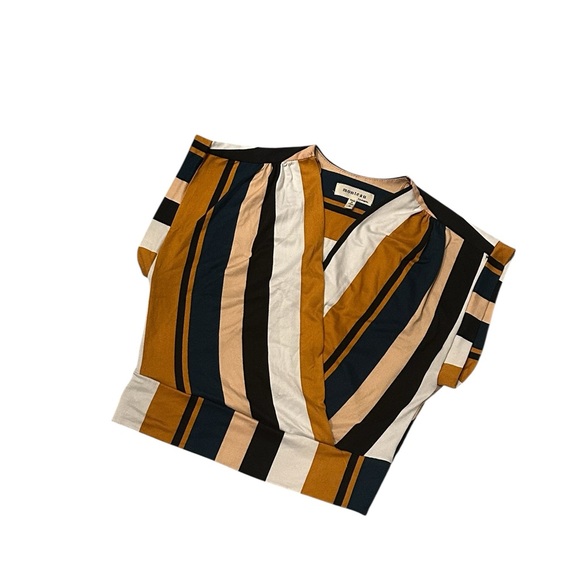 Monteau Striped V-Neck Crop Top - Picture 1 of 4